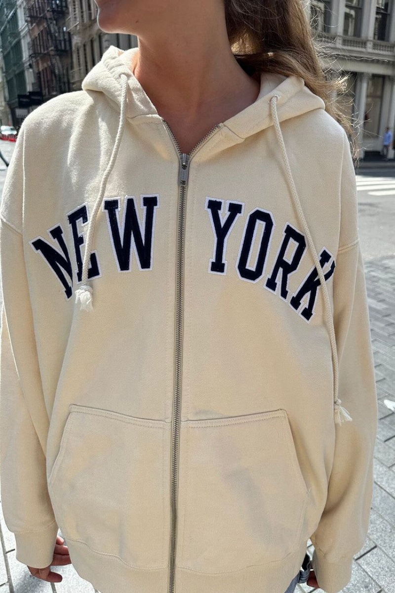 Sweat a Capuche Brandy Melville Christy New York Blanche | RIR-77924686